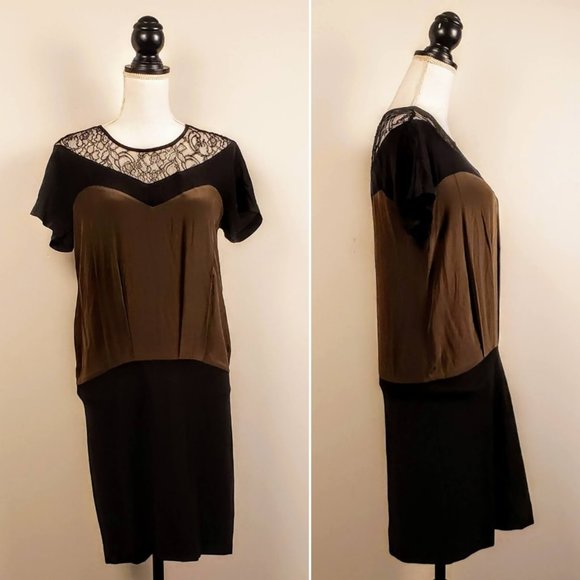 Sandro Dresses & Skirts - NWT SANDRO Dress, Green Black 100% Silk Lace, 2